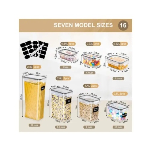 16-Piece Plastic PP Storage Containers - Image 6